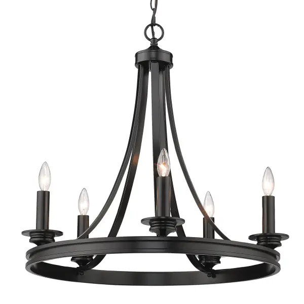 Golden Lighting Saldano 5-Light Chandelier in Matte Black - Image 4