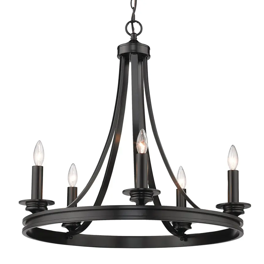 Golden Lighting Saldano 5-Light Chandelier in Matte Black - Image 4