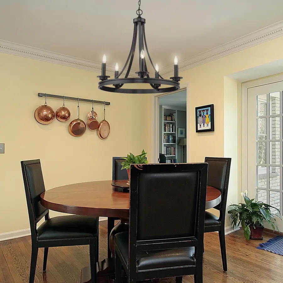 Golden Lighting Saldano 5-Light Chandelier in Matte Black - Image 5