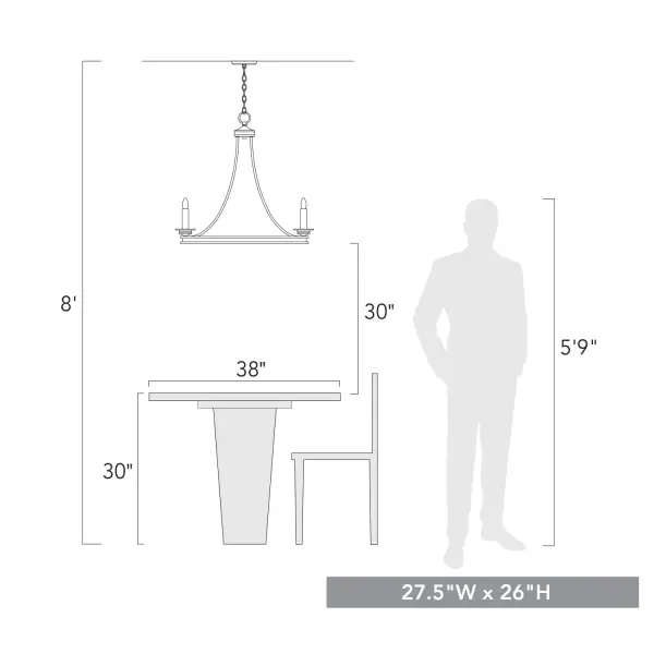 Golden Lighting Saldano 5-Light Chandelier in Matte Black - Image 7