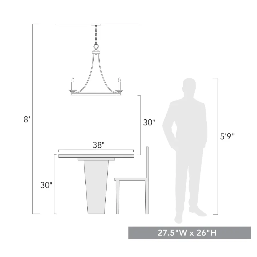 Golden Lighting Saldano 5-Light Chandelier in Matte Black - Image 7