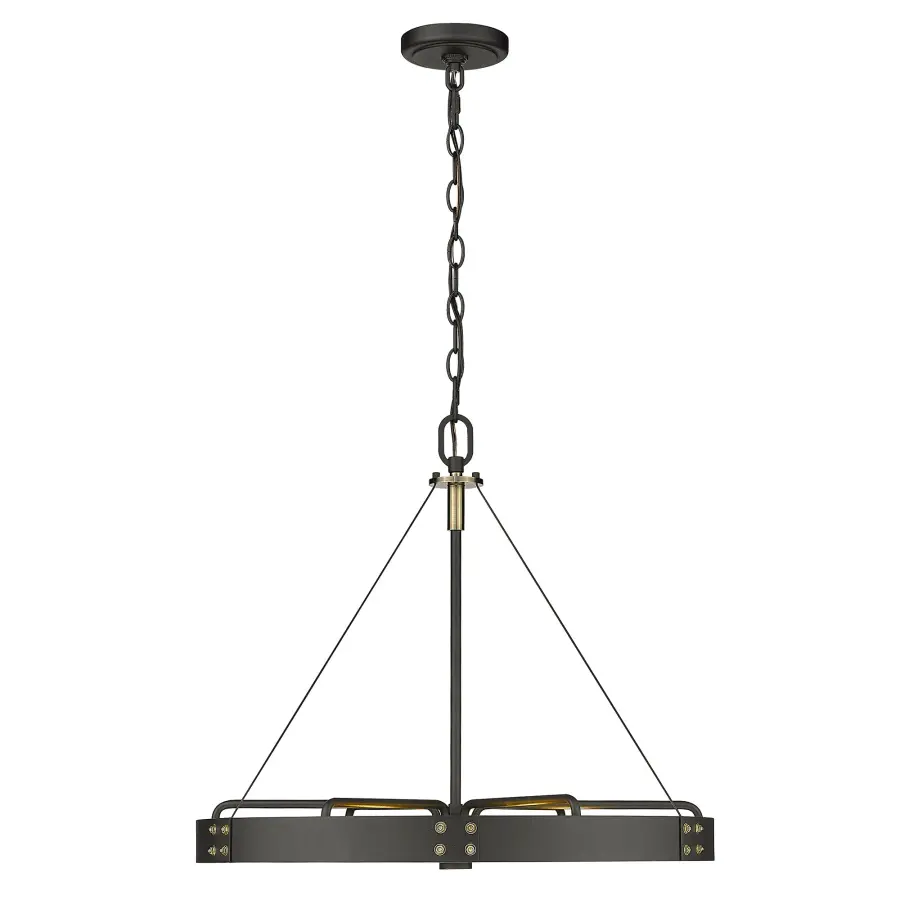 Vaughn 6-Light Pendant in Natural Black with Aged Brass - Image 2