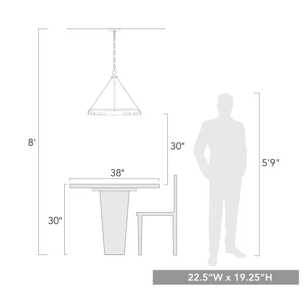 Vaughn 6-Light Pendant in Natural Black with Aged Brass - Image 11