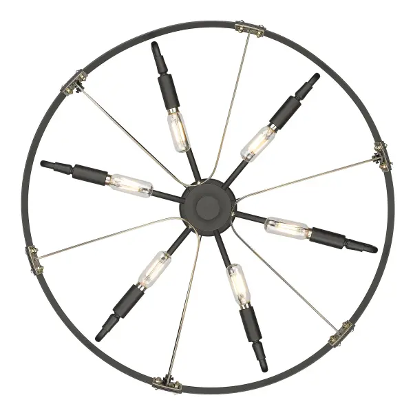 Vaughn 6-Light Pendant in Natural Black with Aged Brass - Image 5
