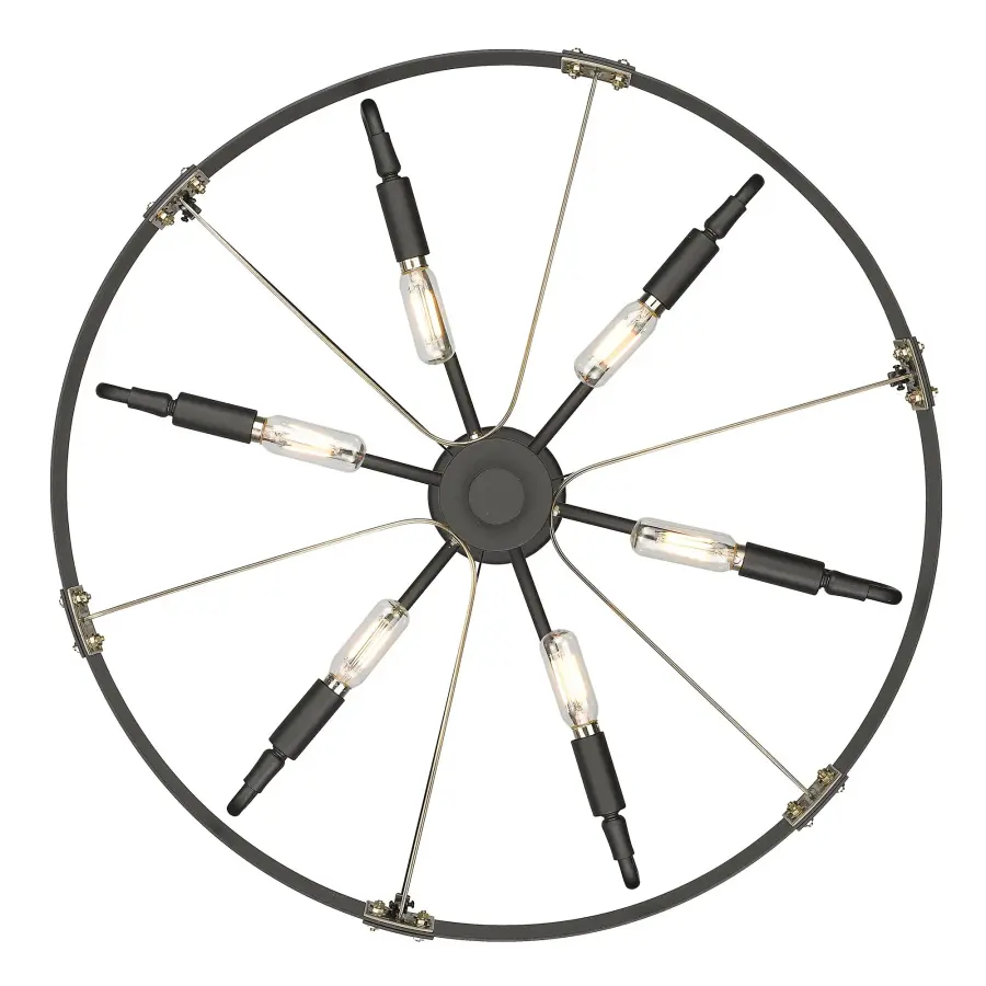 Vaughn 6-Light Pendant in Natural Black with Aged Brass - Image 5