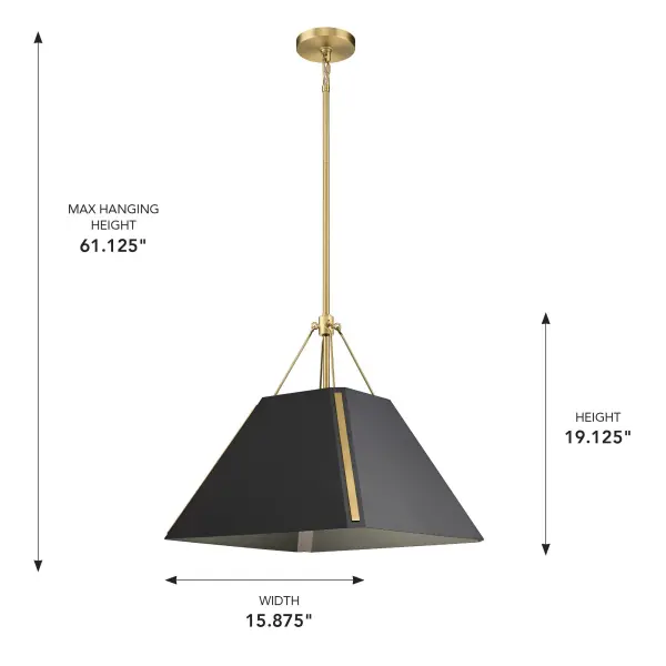 Ranik One Light Pendant in Brushed Champagne Brass - Image 5