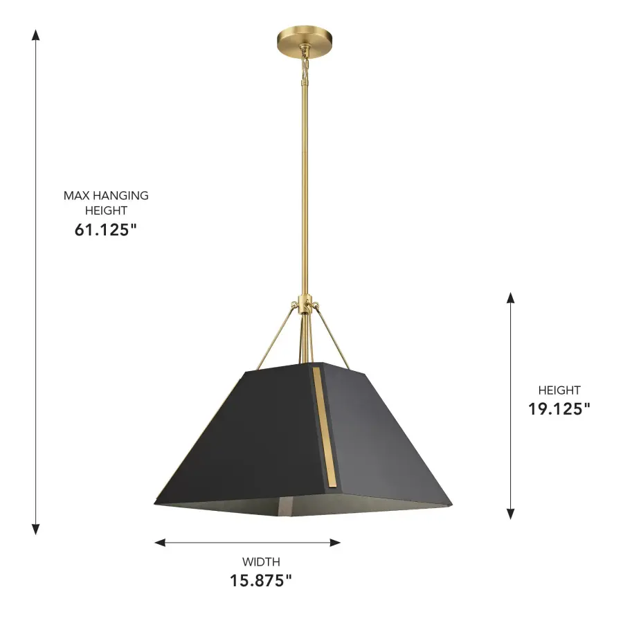 Ranik One Light Pendant in Brushed Champagne Brass - Image 5