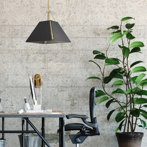 Ranik One Light Pendant in Brushed Champagne Brass - Image 6