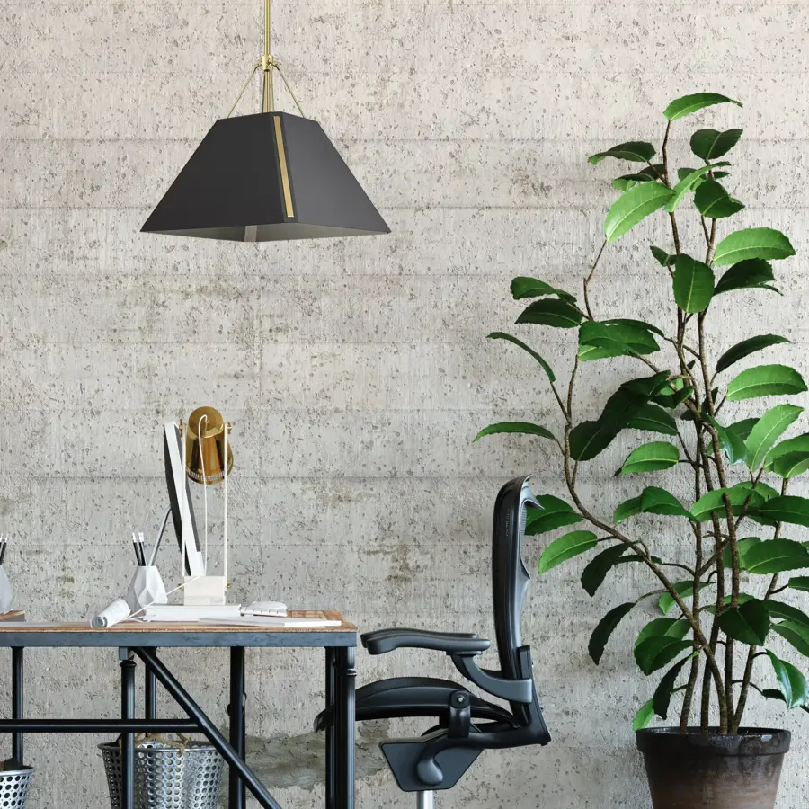 Ranik One Light Pendant in Brushed Champagne Brass - Image 6