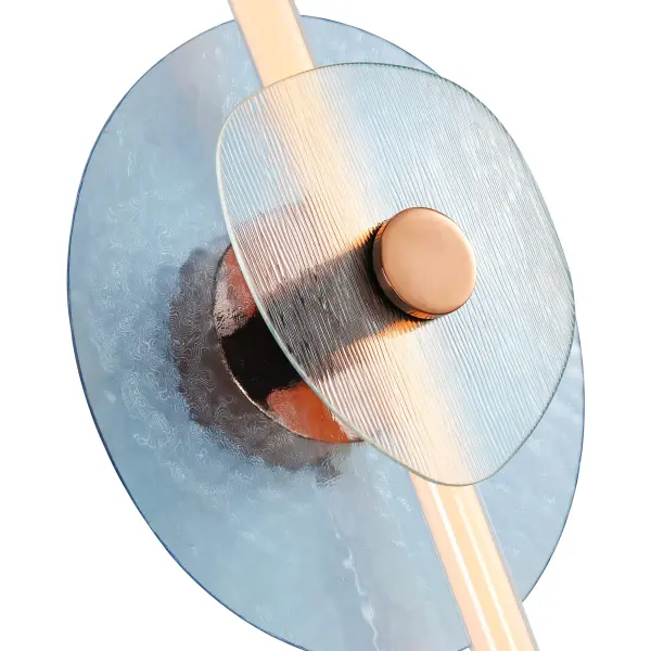 Colorella LED Wall Sconce in Rose Gold with Blue and Clear Glass - Image 5