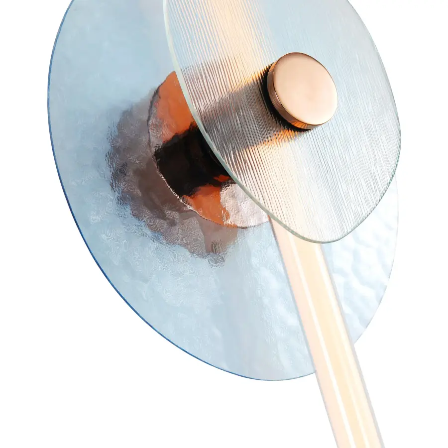 Colorella LED Wall Sconce in Rose Gold with Blue and Clear Glass - Image 6
