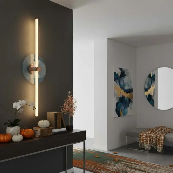 Colorella LED Wall Sconce in Rose Gold with Blue and Clear Glass - Image 8