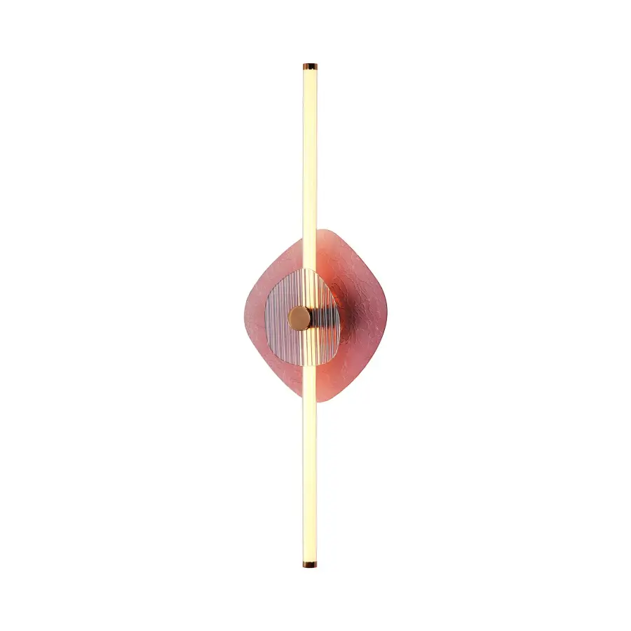Colorella LED Wall Sconce in Rose Gold with Purple and Blue Glass - Image 2