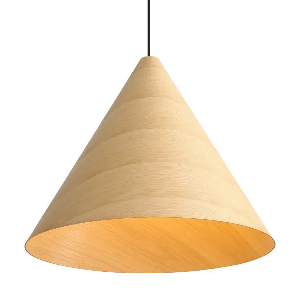 The Conique 3-Light Pendant combines organic wood beauty with contemporary design. Its light walnut finish and minimalist aesthetic create a warm, inviting glow perfect for modern interiors seeking natural materials.