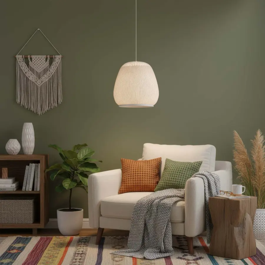 Golden Lighting Tela Integrated LED 18" Pendant in Sand Yellow - Image 9
