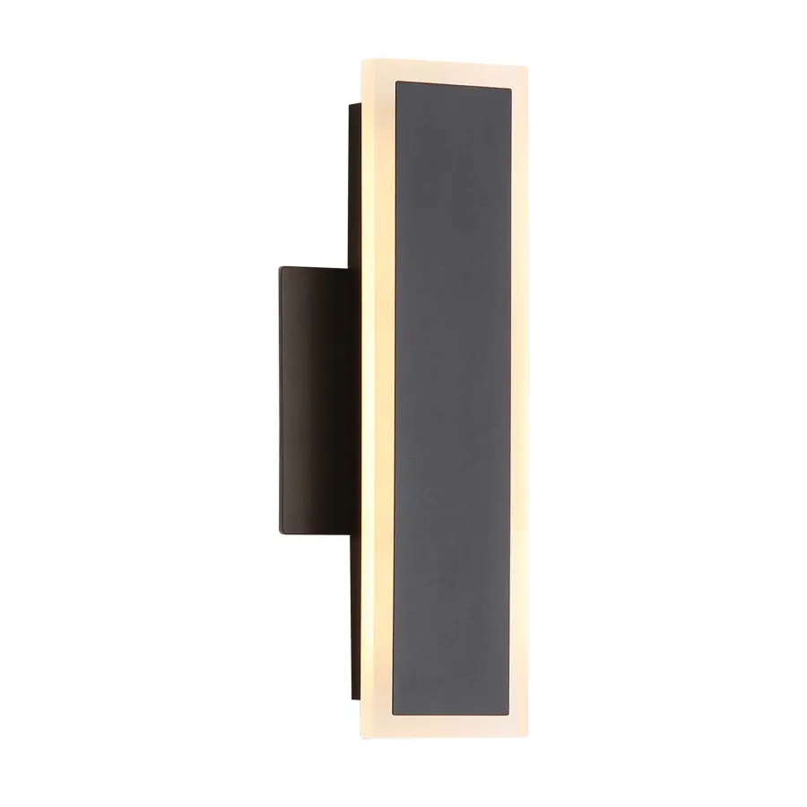 Golden Lighting Obsidian 12" Integrated LED Outdoor Wall Sconce in Sand Black - Image 1
