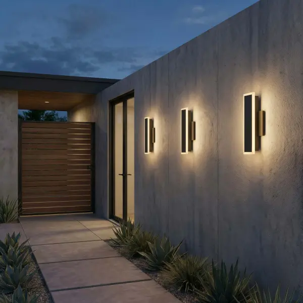 Golden Lighting Obsidian 12" Integrated LED Outdoor Wall Sconce in Sand Black - Image 5