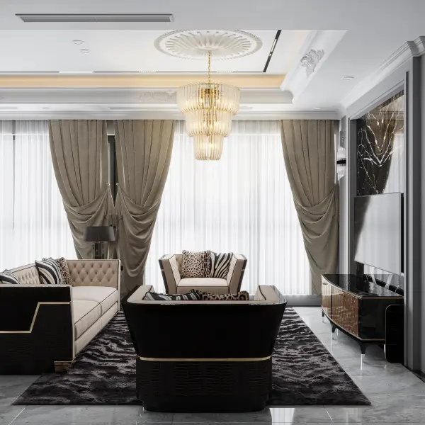 Shahi 17-Light Chandelier in Titanium Gold - Image 2