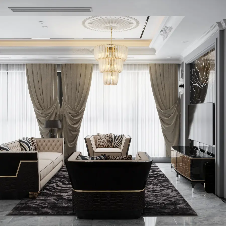 Shahi 17-Light Chandelier in Titanium Gold - Image 2