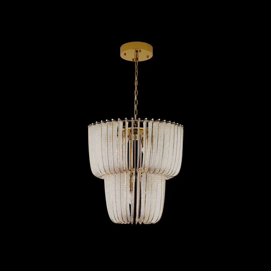 Shahi 9-Light Chandelier in Titanium Gold - Image 2
