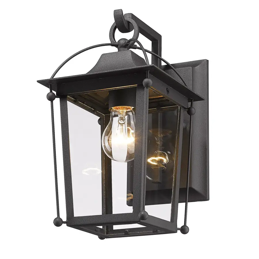 Brigham One Light Outdoor Wall Mount in Natural Black - Image 1