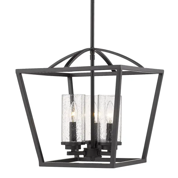 Golden Lighting Mercer 3-Light Pendant in Matte Black - Image 1