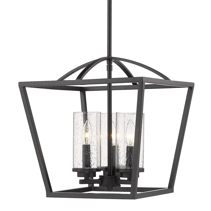 Golden Lighting Mercer 3-Light Pendant in Matte Black - Image 1