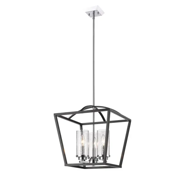 Golden Lighting Mercer 3-Light Pendant in Matte Black and Chrome - Image 3