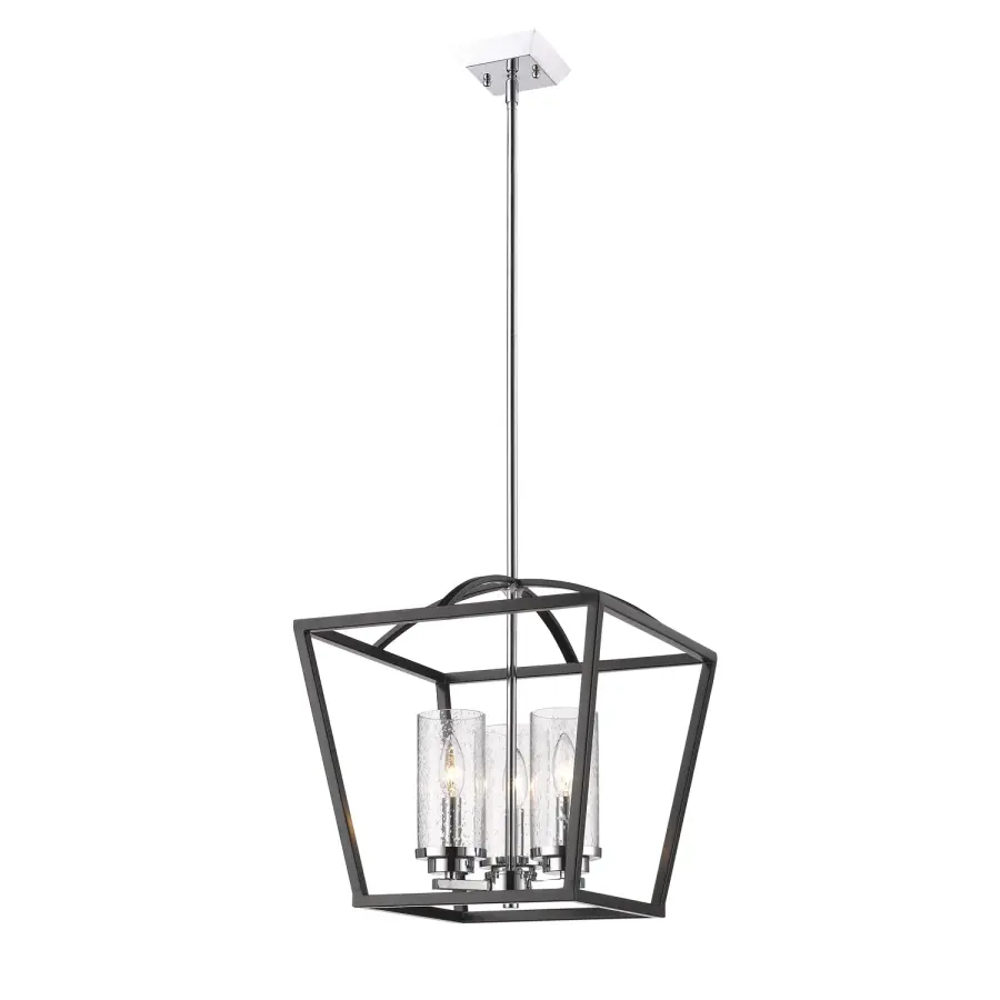 Golden Lighting Mercer 3-Light Pendant in Matte Black and Chrome - Image 3