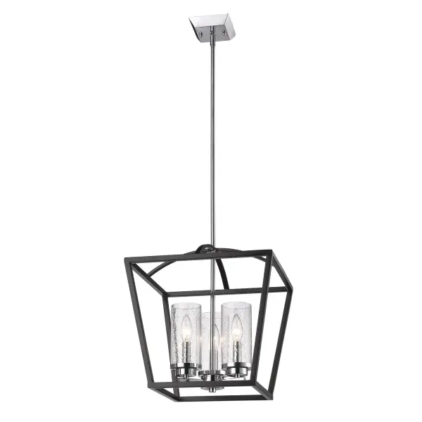 Golden Lighting Mercer 3-Light Pendant in Matte Black and Chrome - Image 5