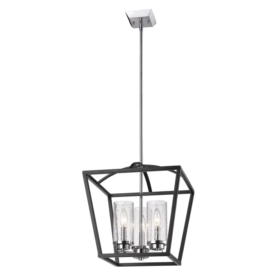 Golden Lighting Mercer 3-Light Pendant in Matte Black and Chrome - Image 5