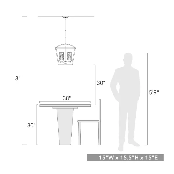 Golden Lighting Mercer 3-Light Pendant in Matte Black and Chrome - Image 6
