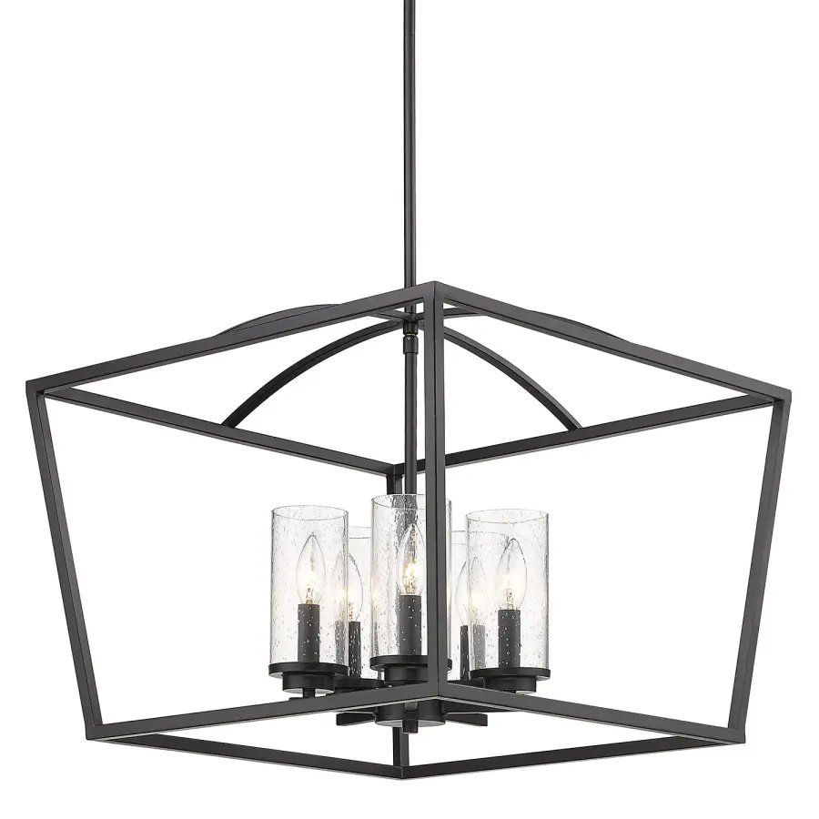 Golden Lighting Mercer 5-Light Chandelier in Matte Black - Image 3