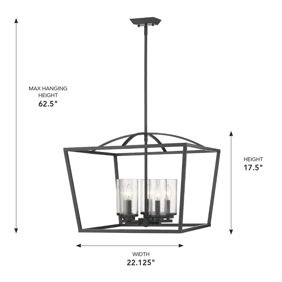 Golden Lighting Mercer 5-Light Chandelier in Matte Black - Image 4