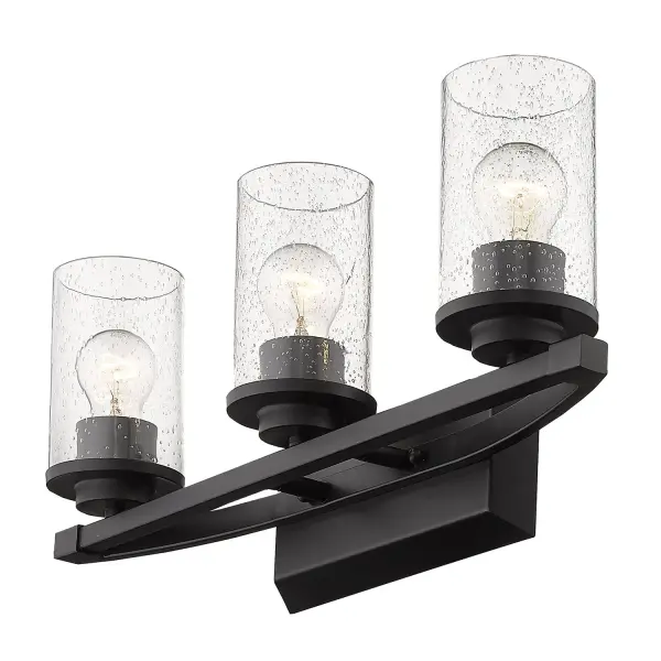 Golden Lighting Mercer 3-Light Vanity in Matte Black - Image 1