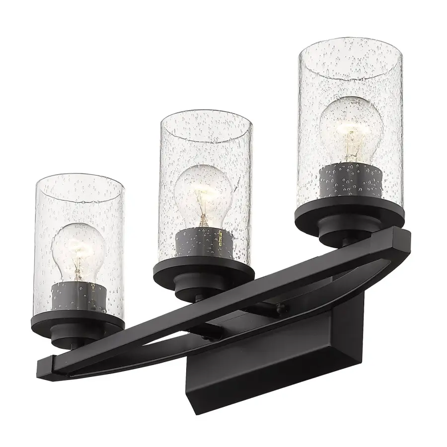 Golden Lighting Mercer 3-Light Vanity in Matte Black - Image 1