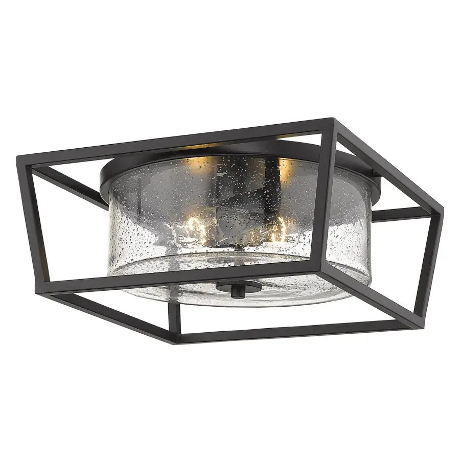 Golden Lighting Mercer 2-Light Flush Mount in Matte Black - Image 1