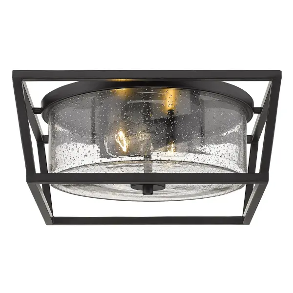 Golden Lighting Mercer 2-Light Flush Mount in Matte Black - Image 2