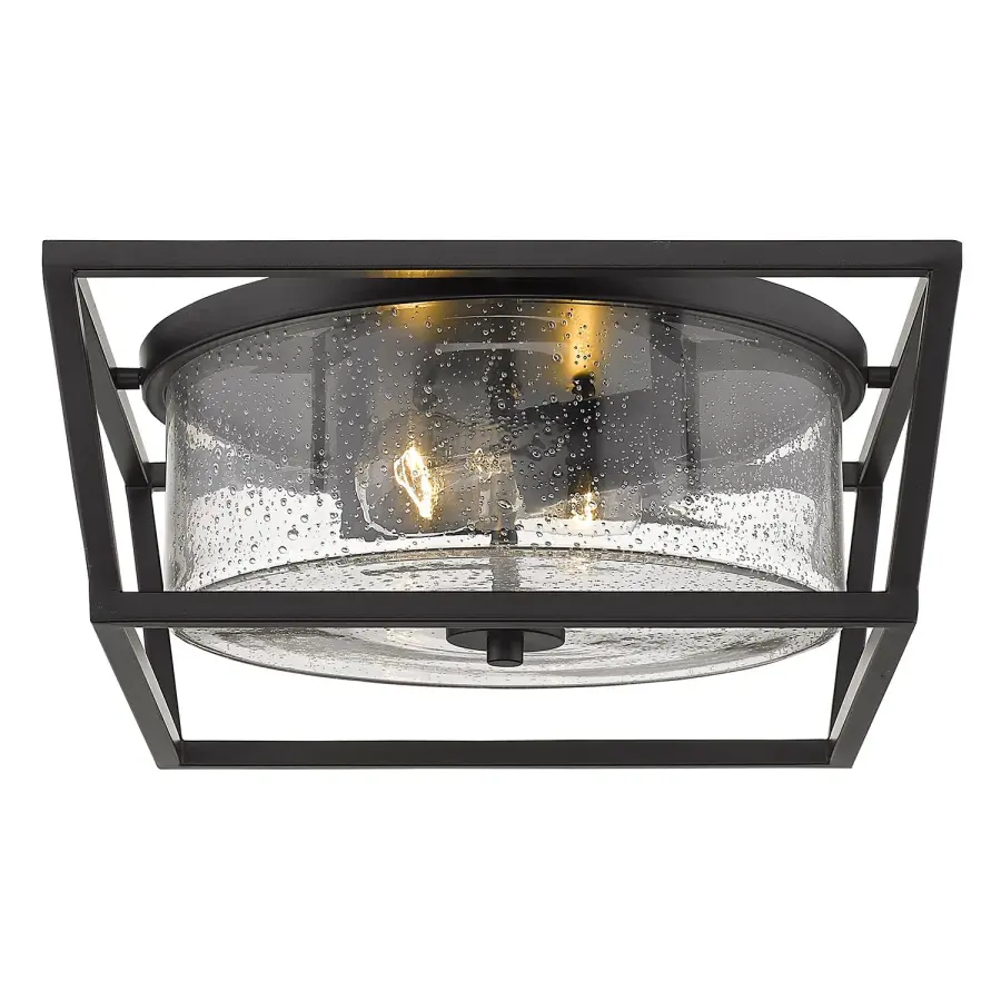 Golden Lighting Mercer 2-Light Flush Mount in Matte Black - Image 2