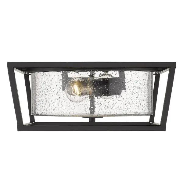 Golden Lighting Mercer 2-Light Flush Mount in Matte Black - Image 3