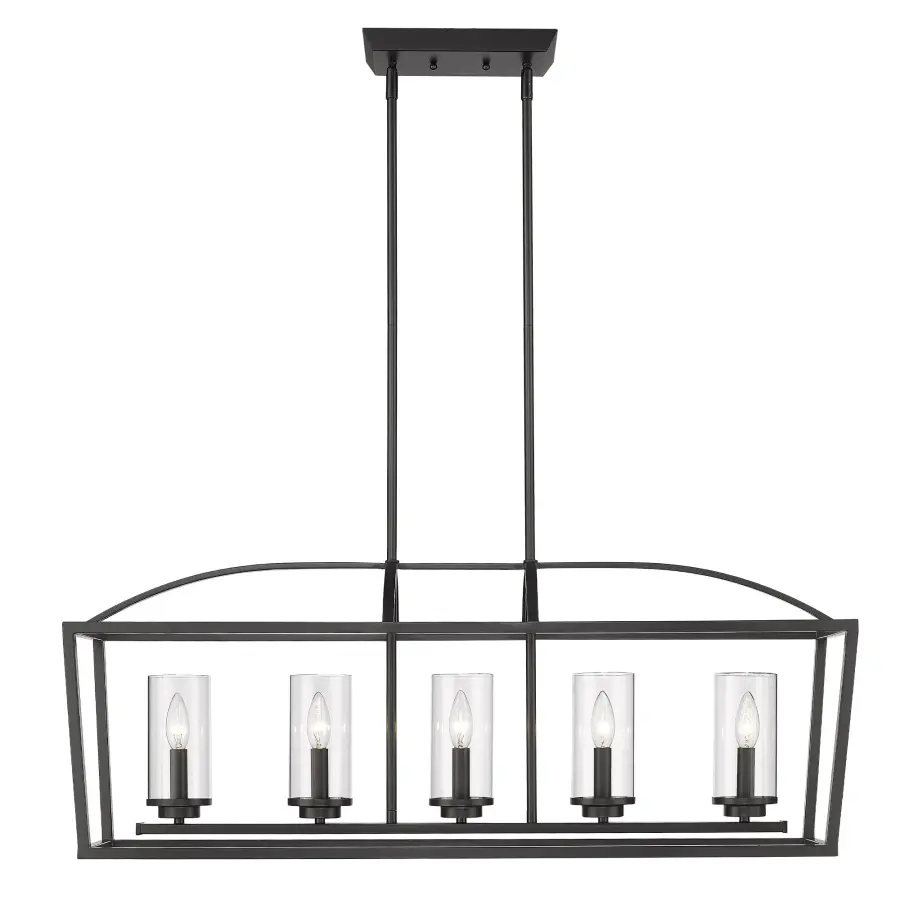 Golden Lighting Mercer 5-Light Island Light in Matte Black - Image 2