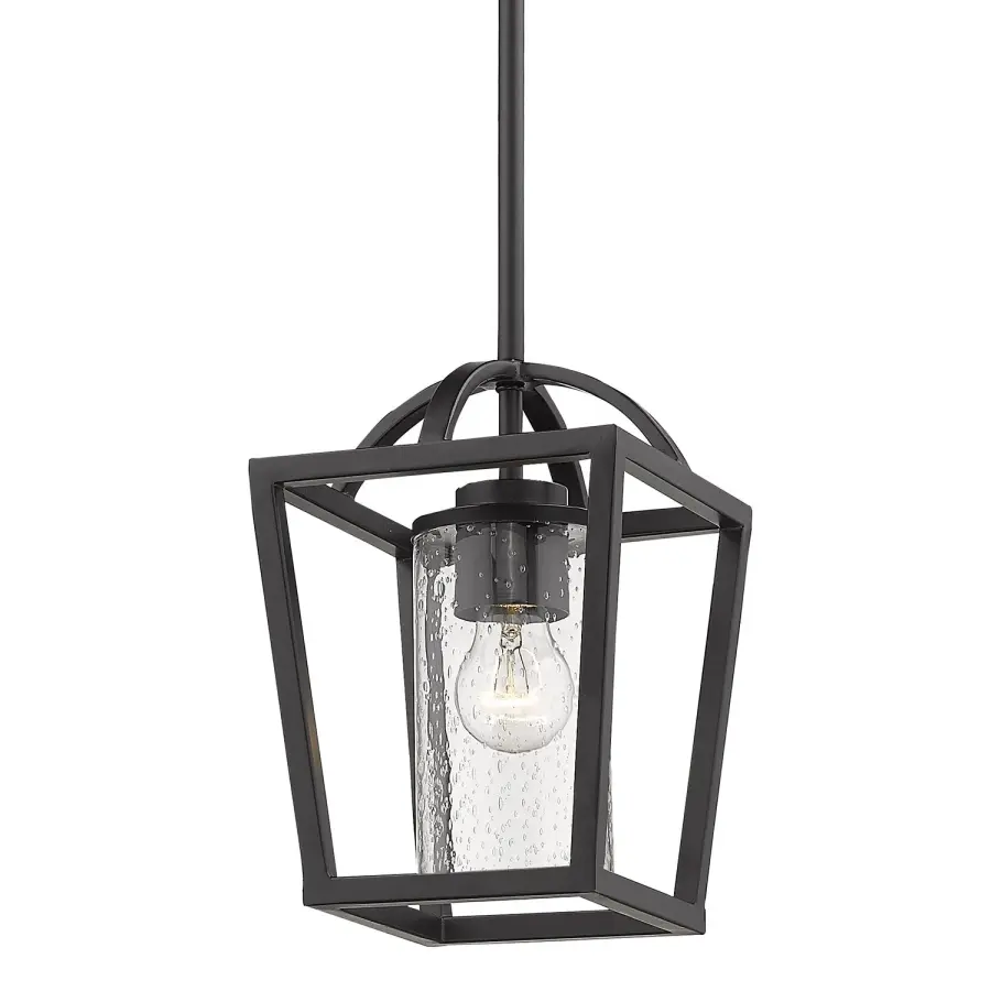 Golden Lighting Mercer 1-Light Pendant in Matte Black - Image 1