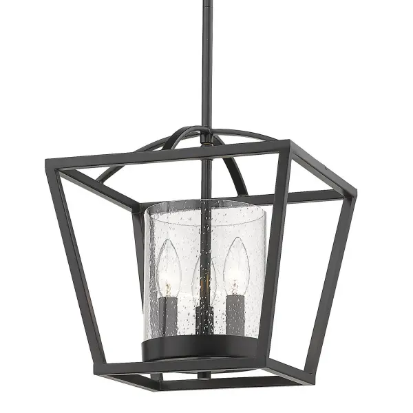 Golden Lighting Mercer 3-Light Chandelier in Matte Black - Image 1