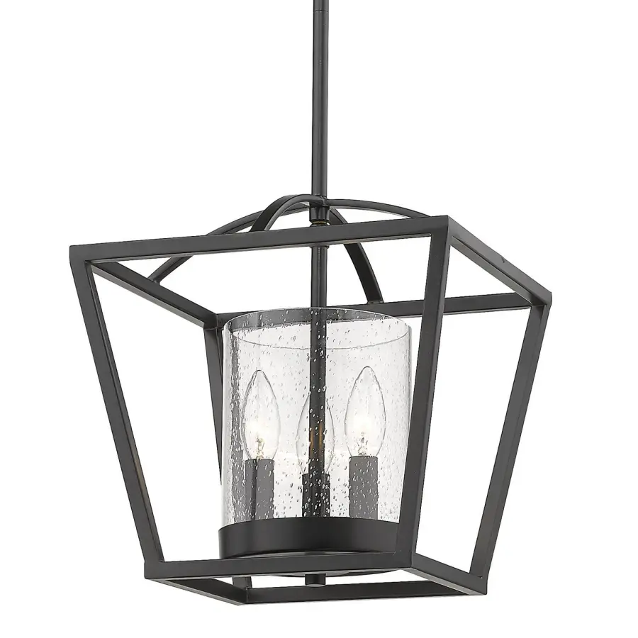 Golden Lighting Mercer 3-Light Chandelier in Matte Black - Image 1