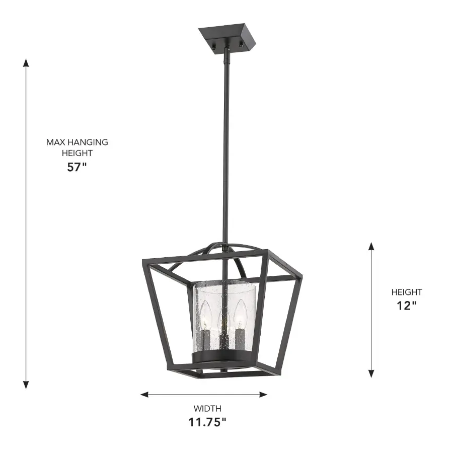 Golden Lighting Mercer 3-Light Chandelier in Matte Black - Image 3