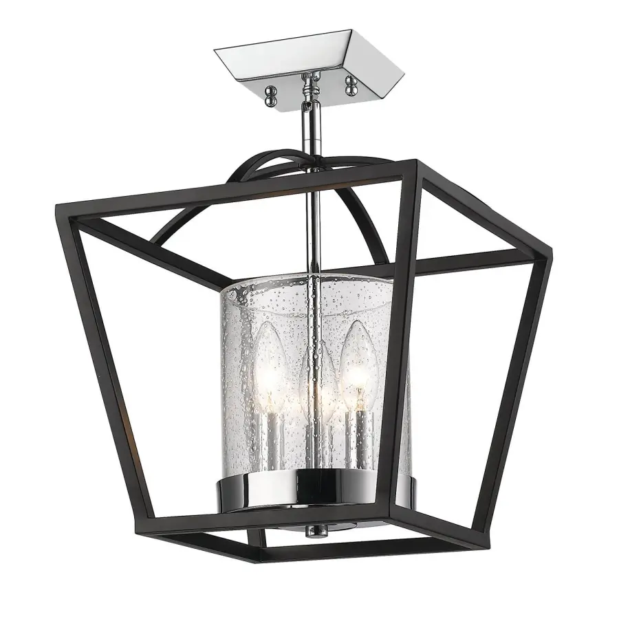 Golden Lighting Mercer 3-Light Chandelier in Matte Black - Image 3