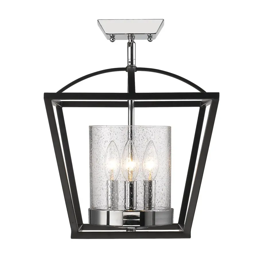 Golden Lighting Mercer 3-Light Chandelier in Matte Black - Image 4
