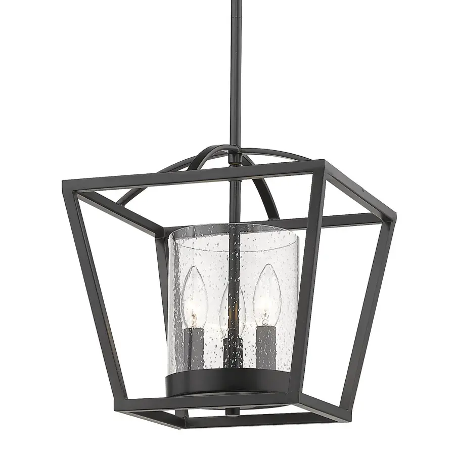 Golden Lighting Mercer 3-Light Semi-Flush Mount in Matte Black - Image 2