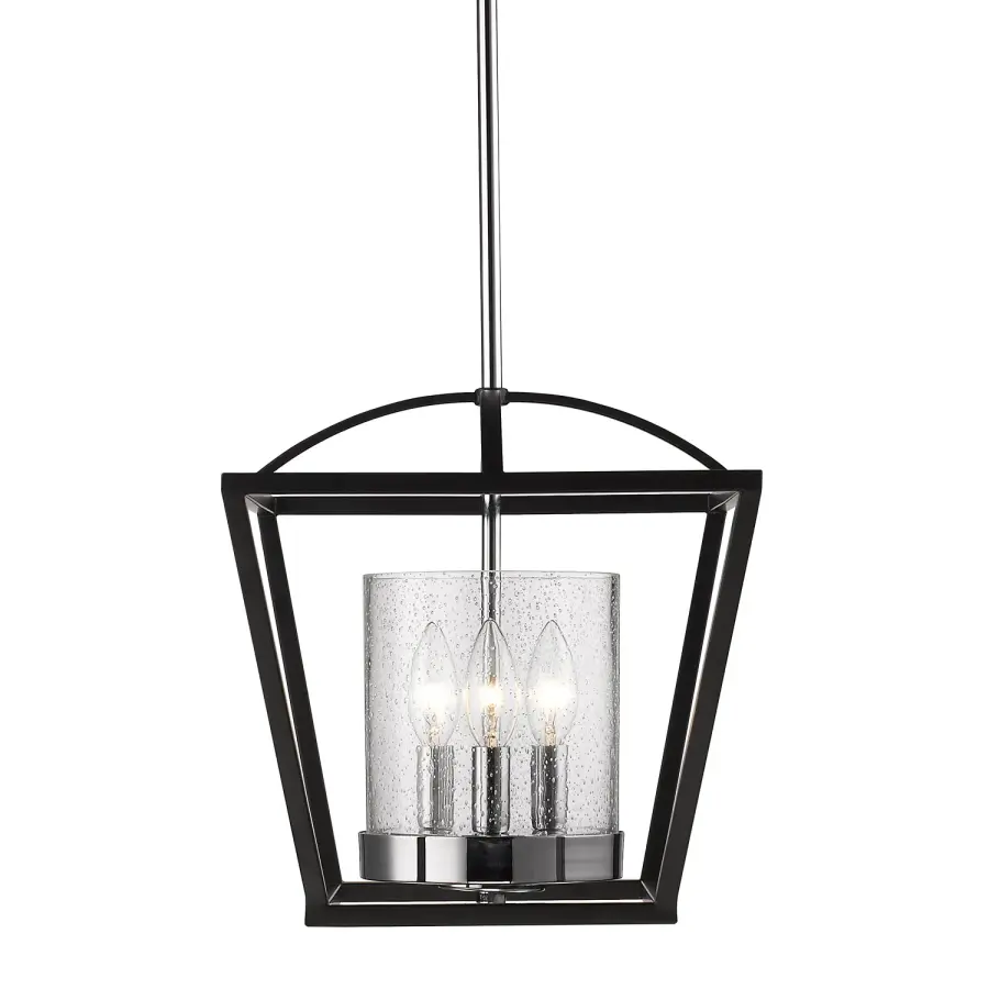 Golden Lighting Mercer 3-Light Semi-Flush Mount in Matte Black - Image 4