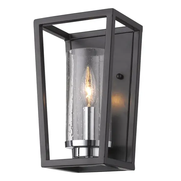 Golden Lighting Mercer 1-Light Wall Sconce in Matte Black - Image 1
